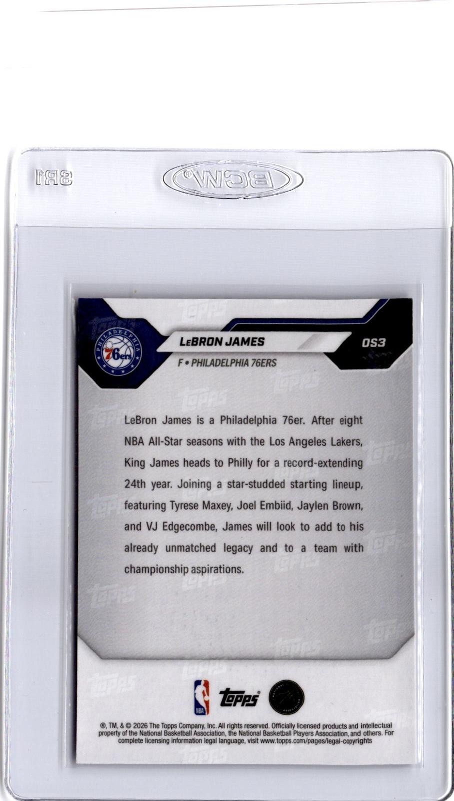 2026-27 Topps Now Off-Season #OS03 LeBron James