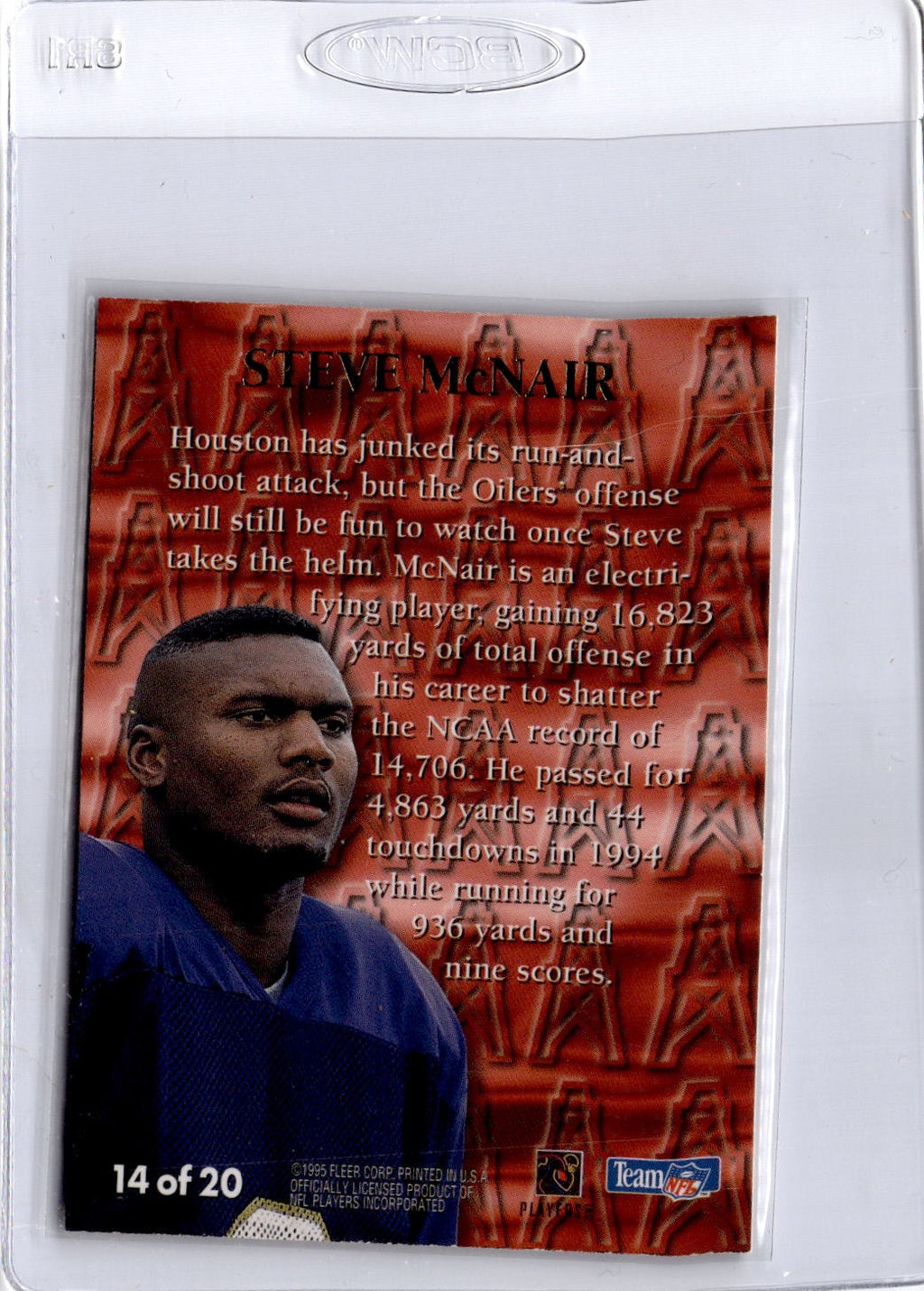1995 Ultra #14 Steve McNair 1st Rounders
