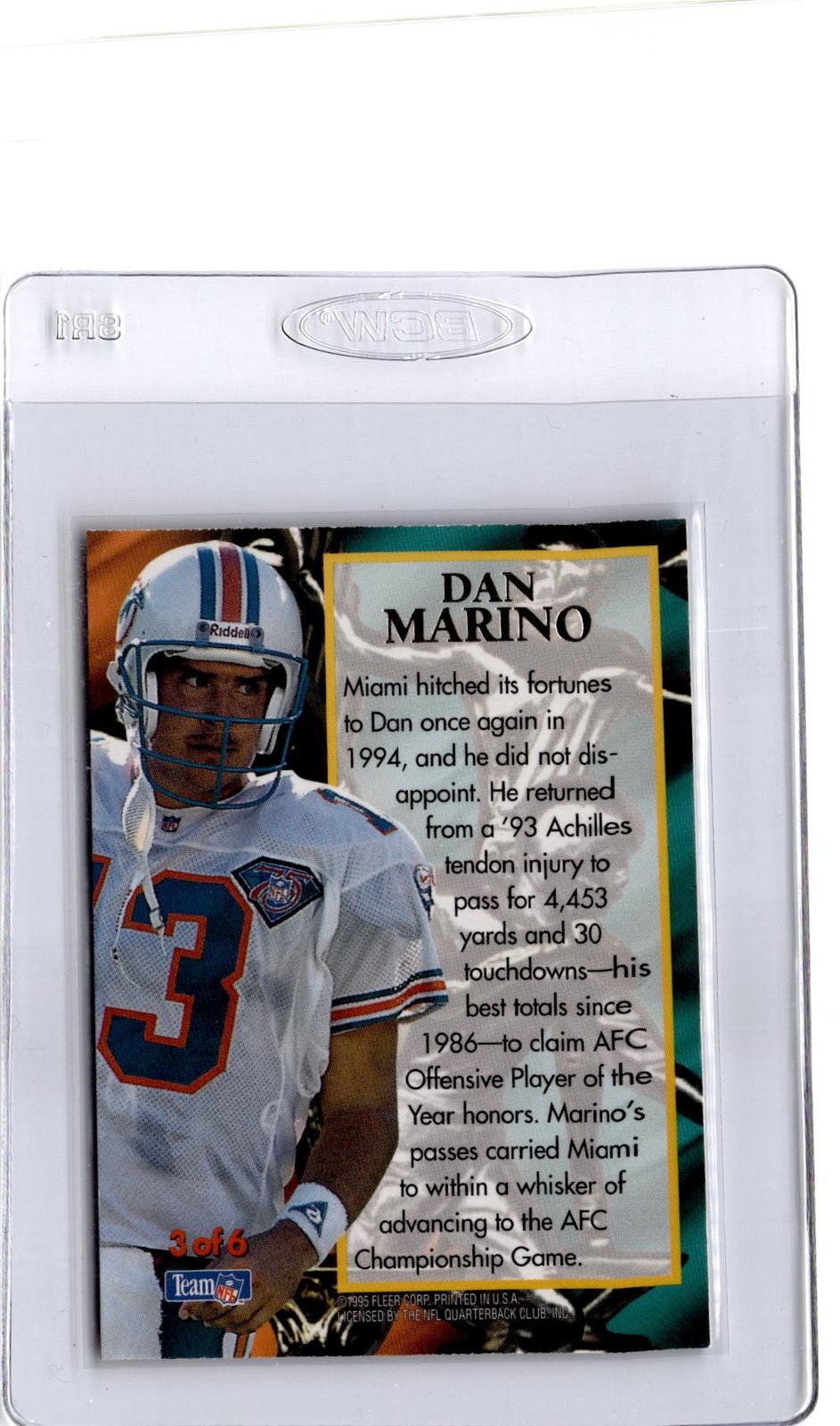 1995 Ultra #3 Dan Marino Award Winners Gold Medallion