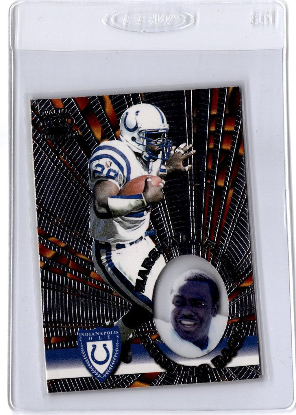 1996 Pacific Invincible #I-64 Marshall Faulk Bronze