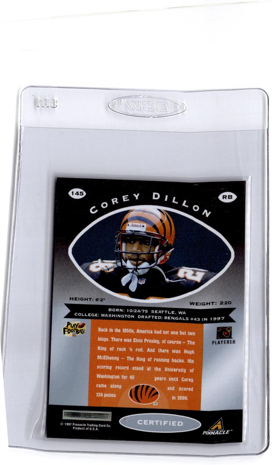 1997 Pinnacle Certified #145 Corey Dillon