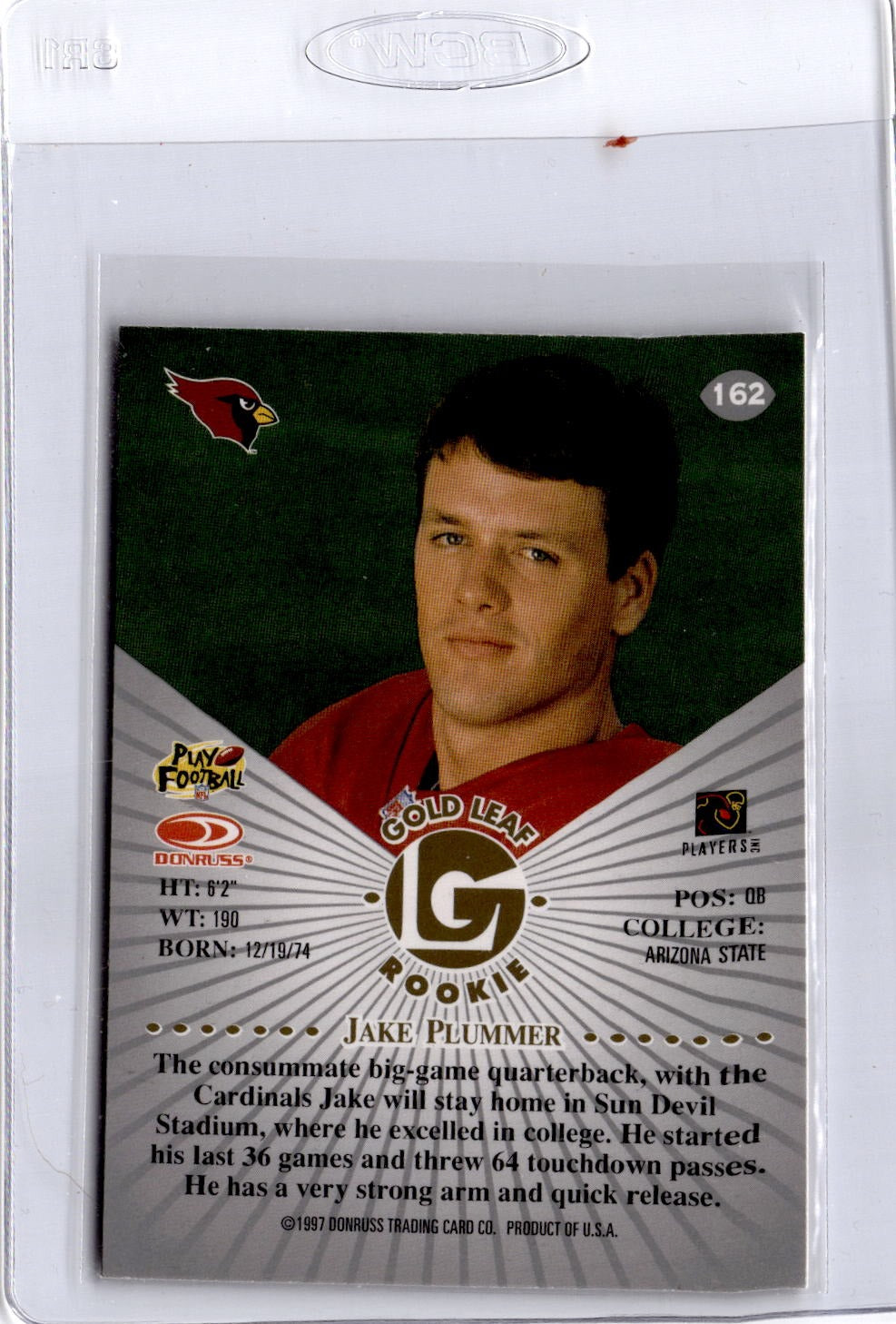 1997 Leaf #162 Jake Plummer