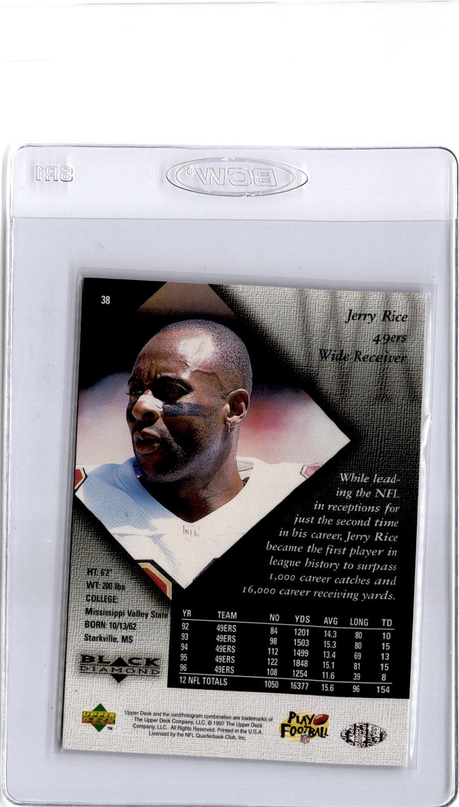 1997 Upper Deck Black Diamond #38 Jerry Rice