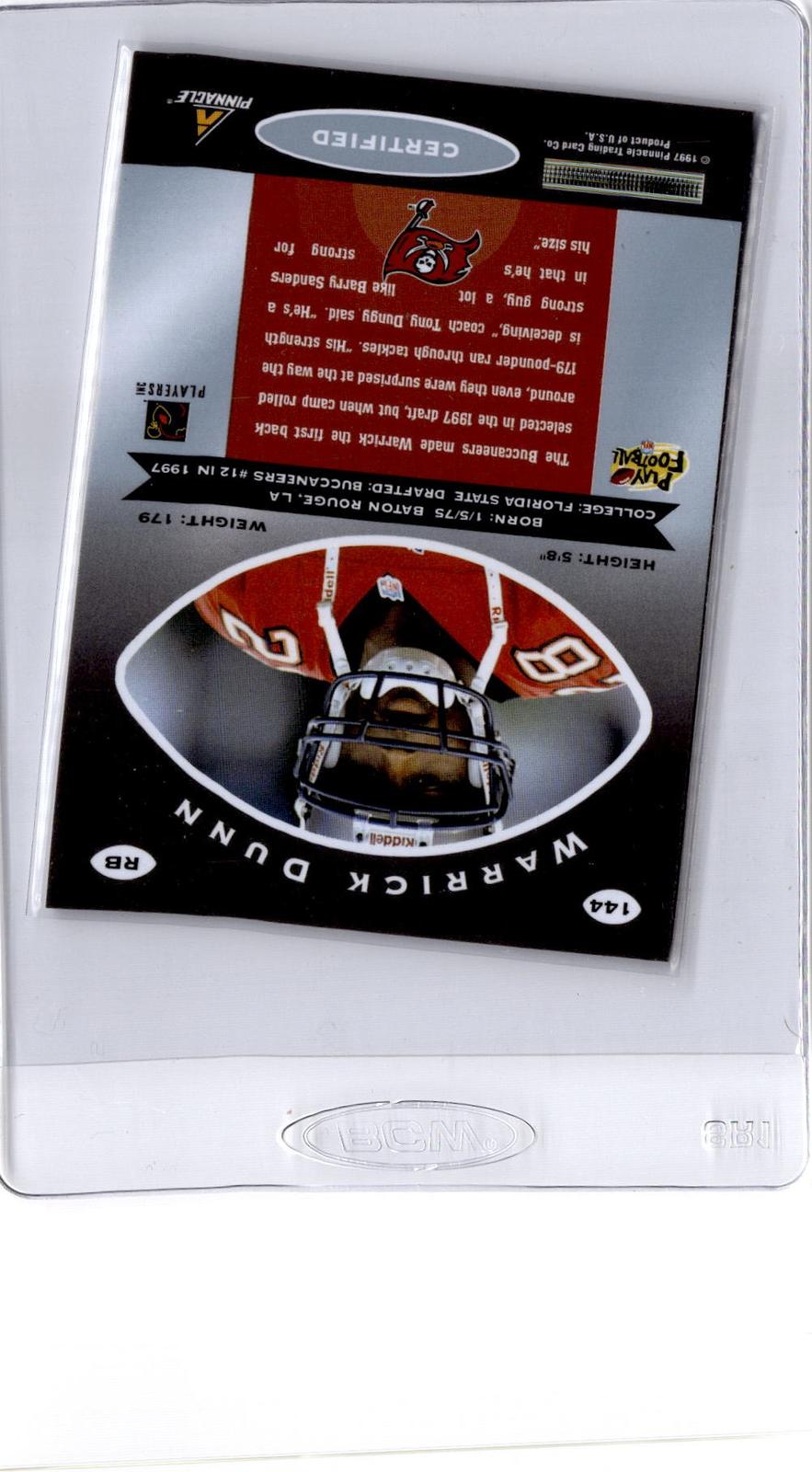 1997 Pinnacle Certified #144 Warrick Dunn