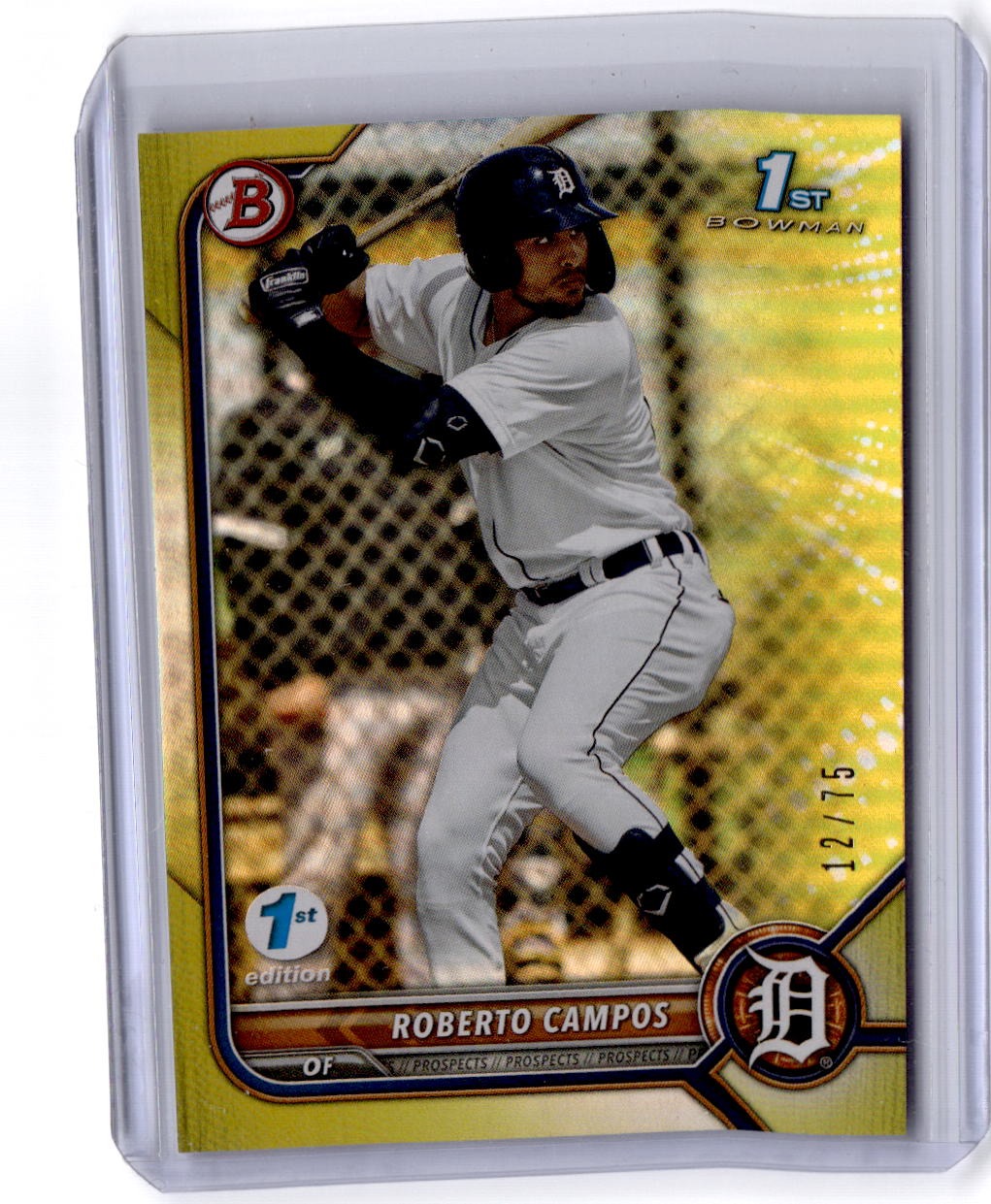 2022 Bowman 1st Edition #BPPF-14 Roberto Campos Yellow Foil #/75