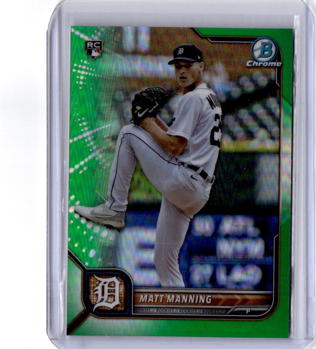 2022 Bowman Chrome #23 Matt Manning Green Refractor #/99