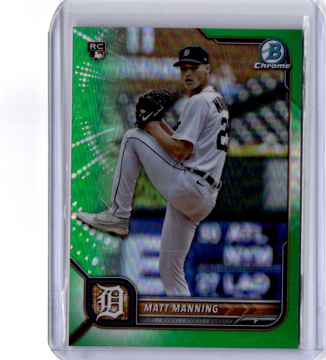 2022 Bowman Chrome #23 Matt Manning Green Refractor #/99