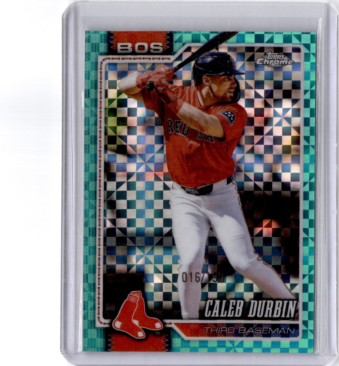 2026 Topps Chrome #209 Caleb Durbin Aqua X-Fractors #/199