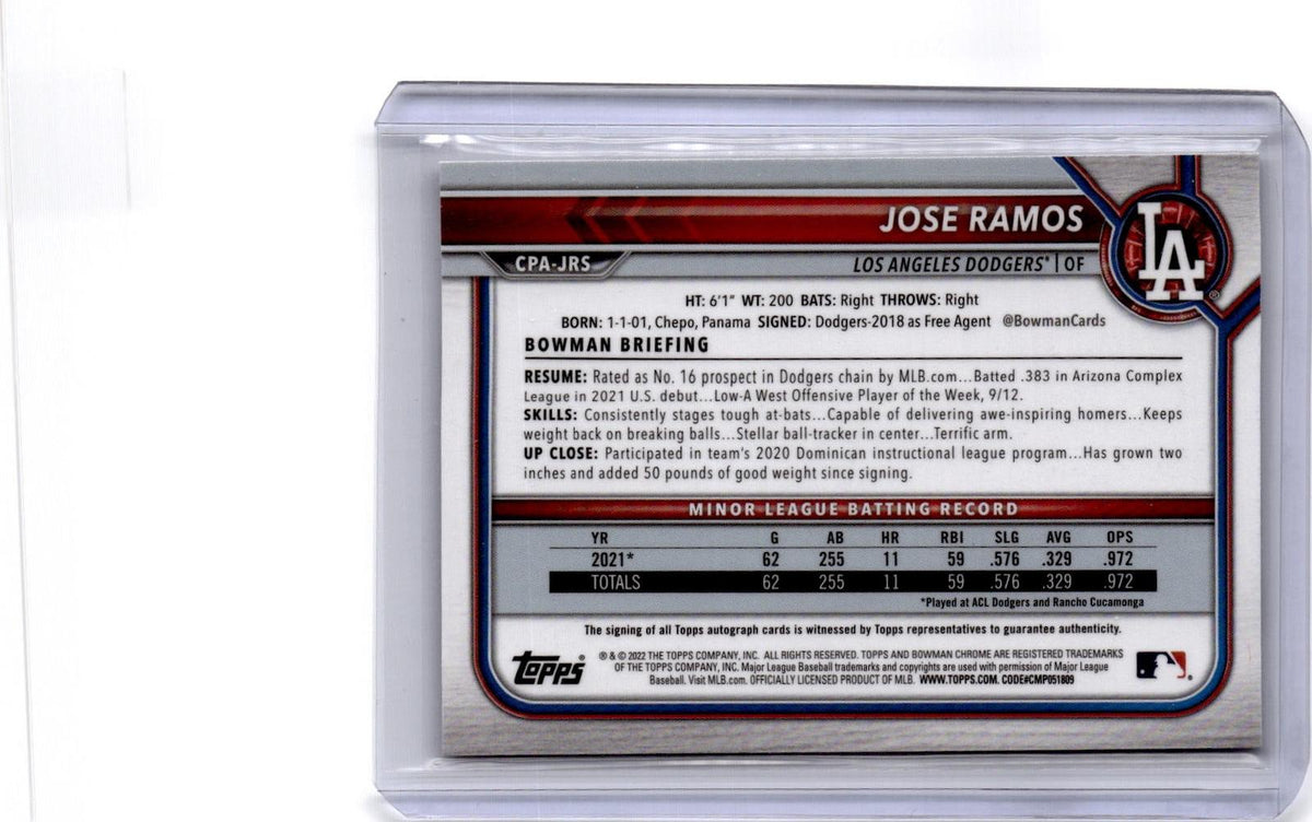 2022 Bowman #BCP-129 Jose Ramos Chrome Prospects