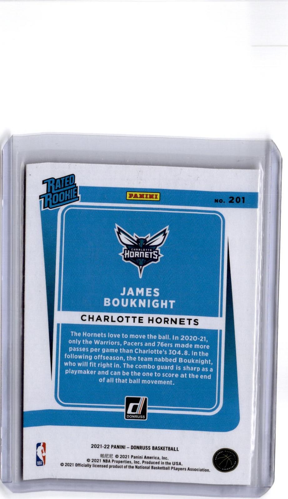 2021-22 Donruss #201 James Bouknight Holo Orange Laser