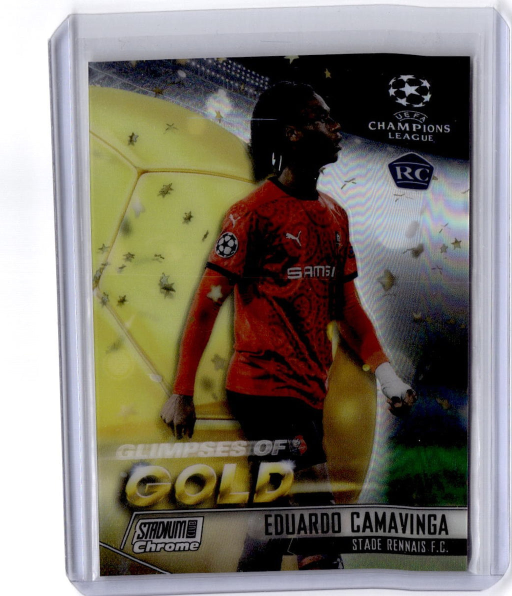 2020-21 Stadium Club Chrome UEFA Champions League Eduardo Camavinga Glimpses