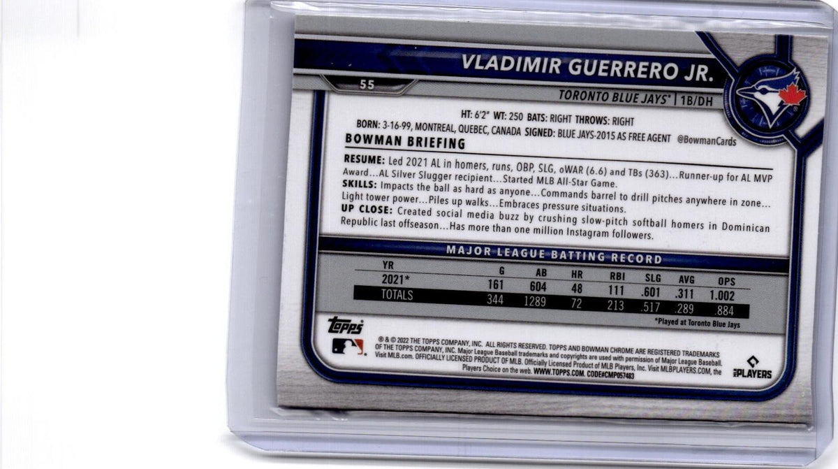 2022 Bowman Chrome Sapphire Edition #55 Vladimir Guerrero Jr.