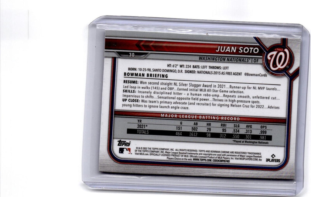 2022 Bowman Chrome Sapphire Edition #30 Juan Soto