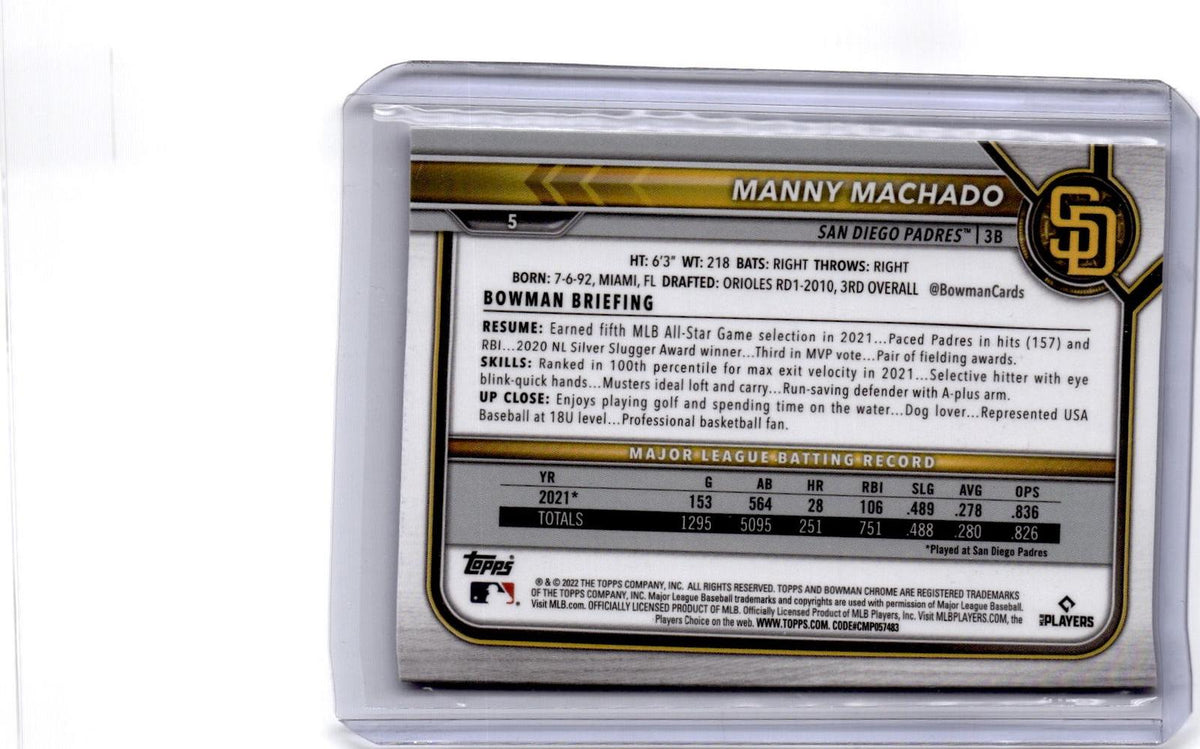 2022 Bowman Chrome Sapphire Edition #5 Manny Machado
