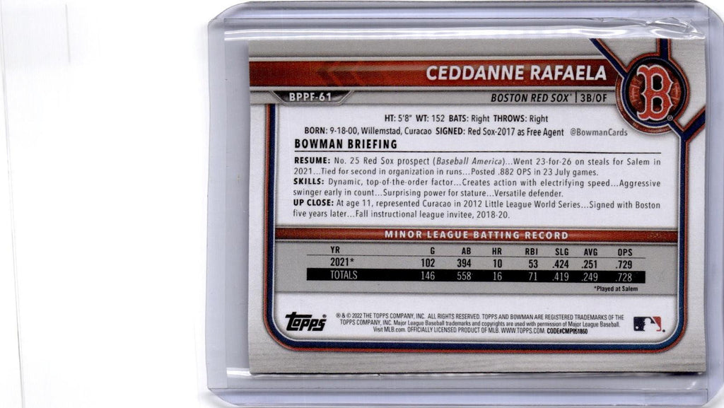 2022 Bowman 1st Edition #BPPF-61 Ceddanne Rafaela