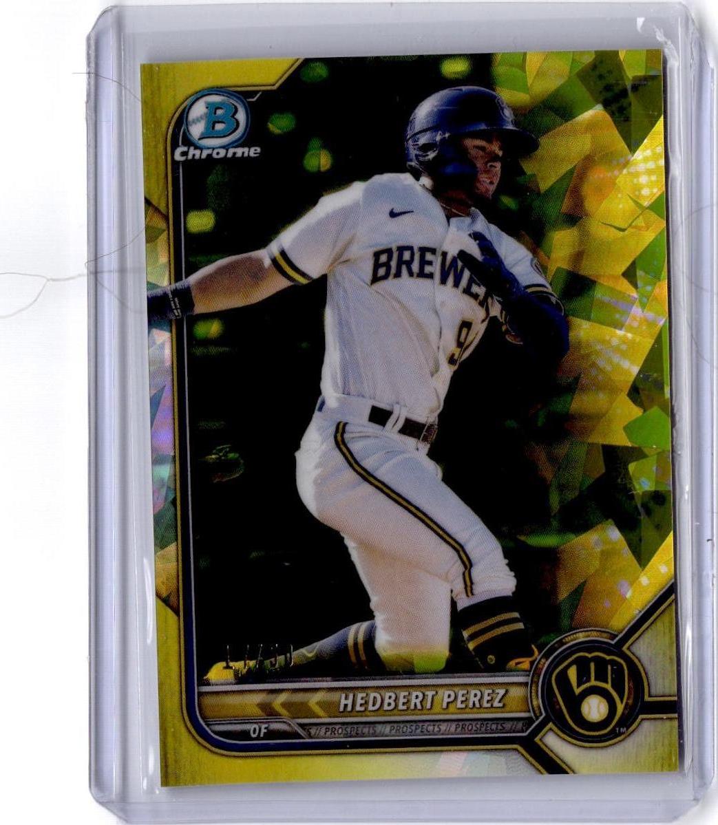 2022 Bowman Chrome Sapphire Edition #BCP-162 Hedbert Perez Prospects Yellow #/50