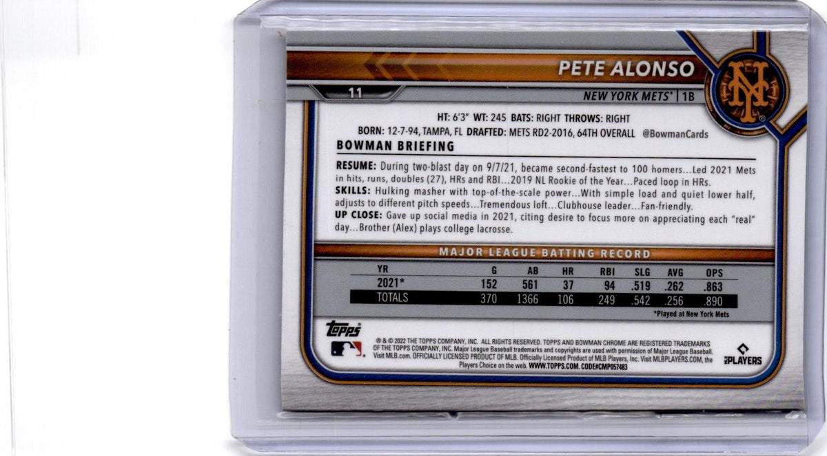 2022 Bowman Chrome Sapphire Edition #11 Pete Alonso