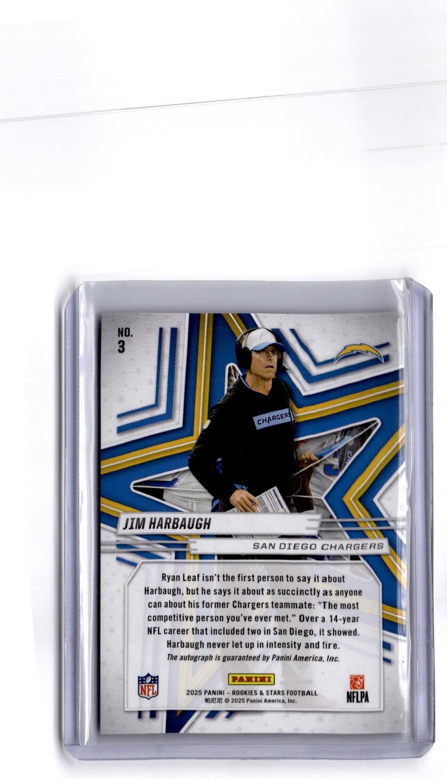 2025 Panini Rookies & Stars #3 Jim Harbaugh Signatures /299