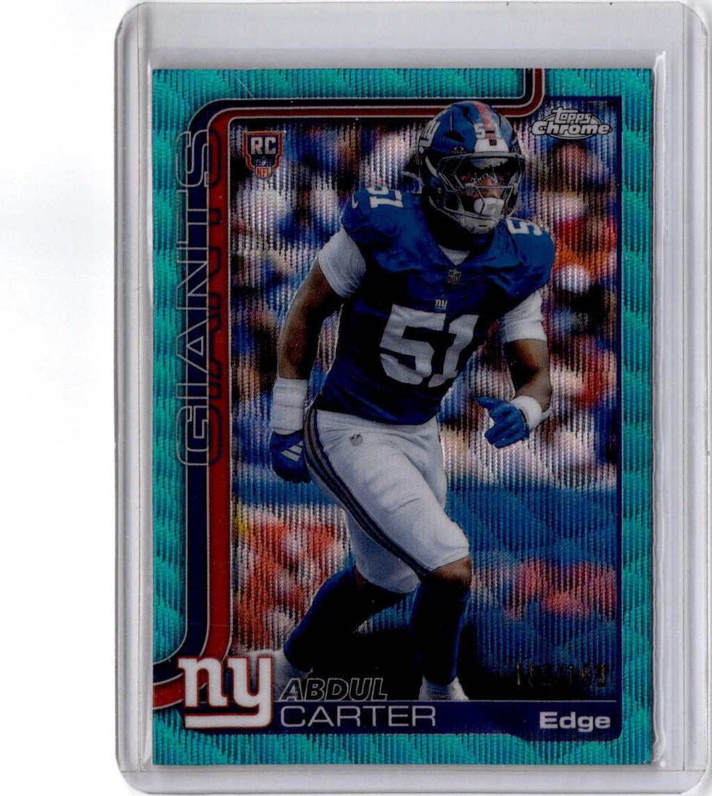 2025 Topps Chrome #350 Abdul Carter Aqua Wave Refractor #/199