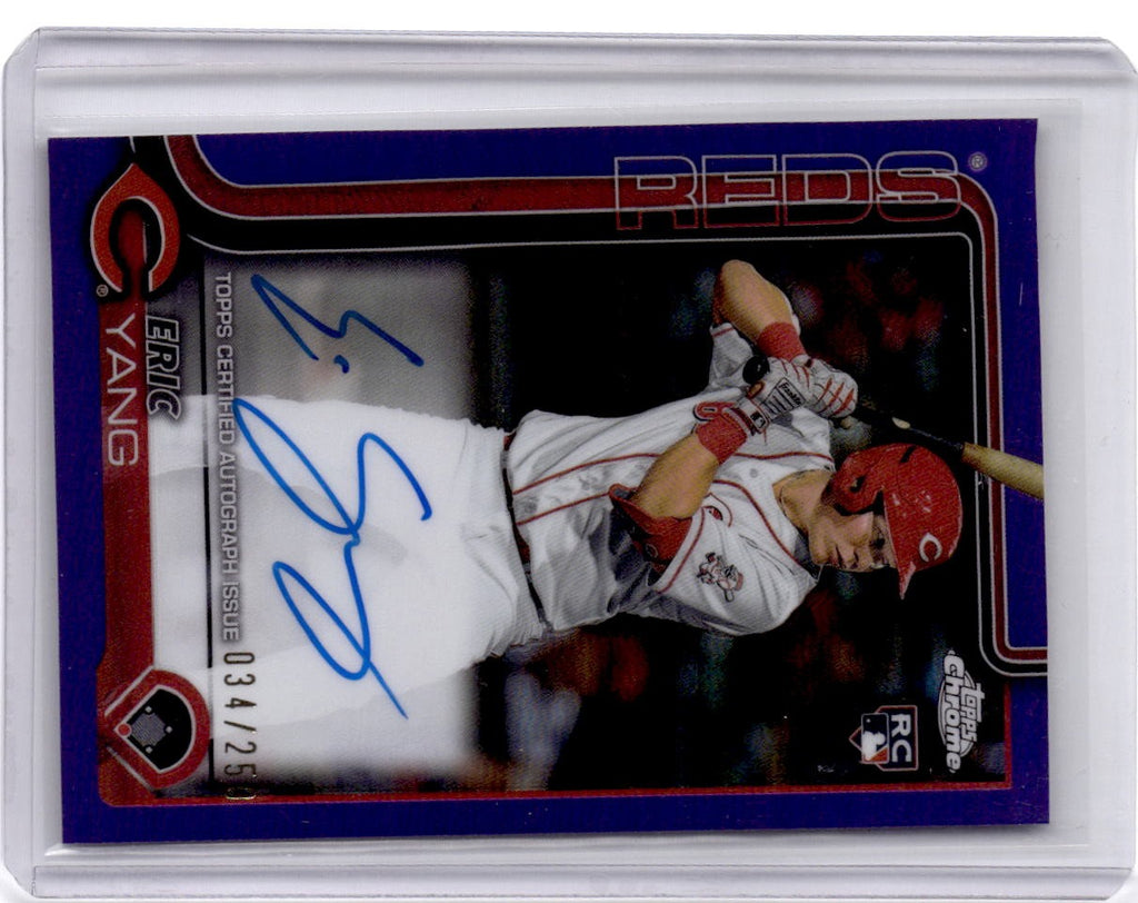 2025 Topps Chrome #RA-YANG Eric Yang Rookie Autographs Green Refractor #/99