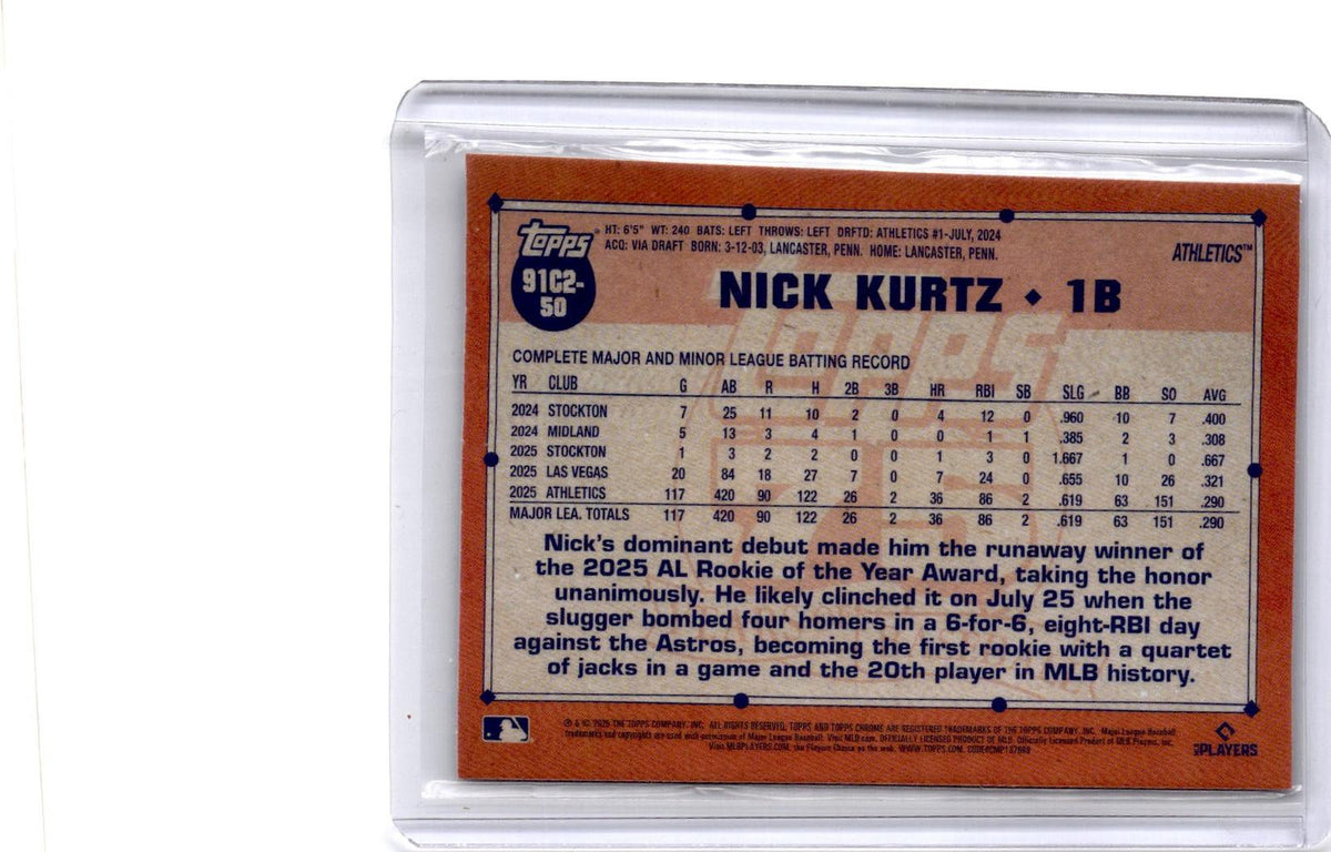 2026 Topps Nick Kurtz 1991 Topps Baseball 35th Anniversary Chrome (Series Two)