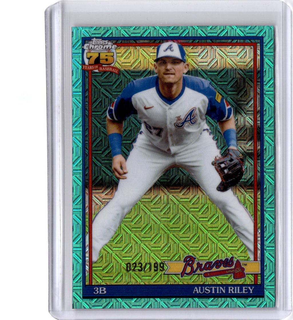 2026 Topps Austin Riley 35th Anniversary Chrome Aqua Refractor (Series Two) /199