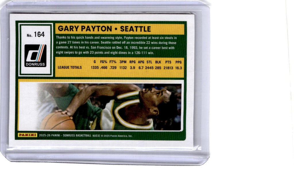 2025-26 Donruss #164 Gary Payton Base Autographs FOTL Green