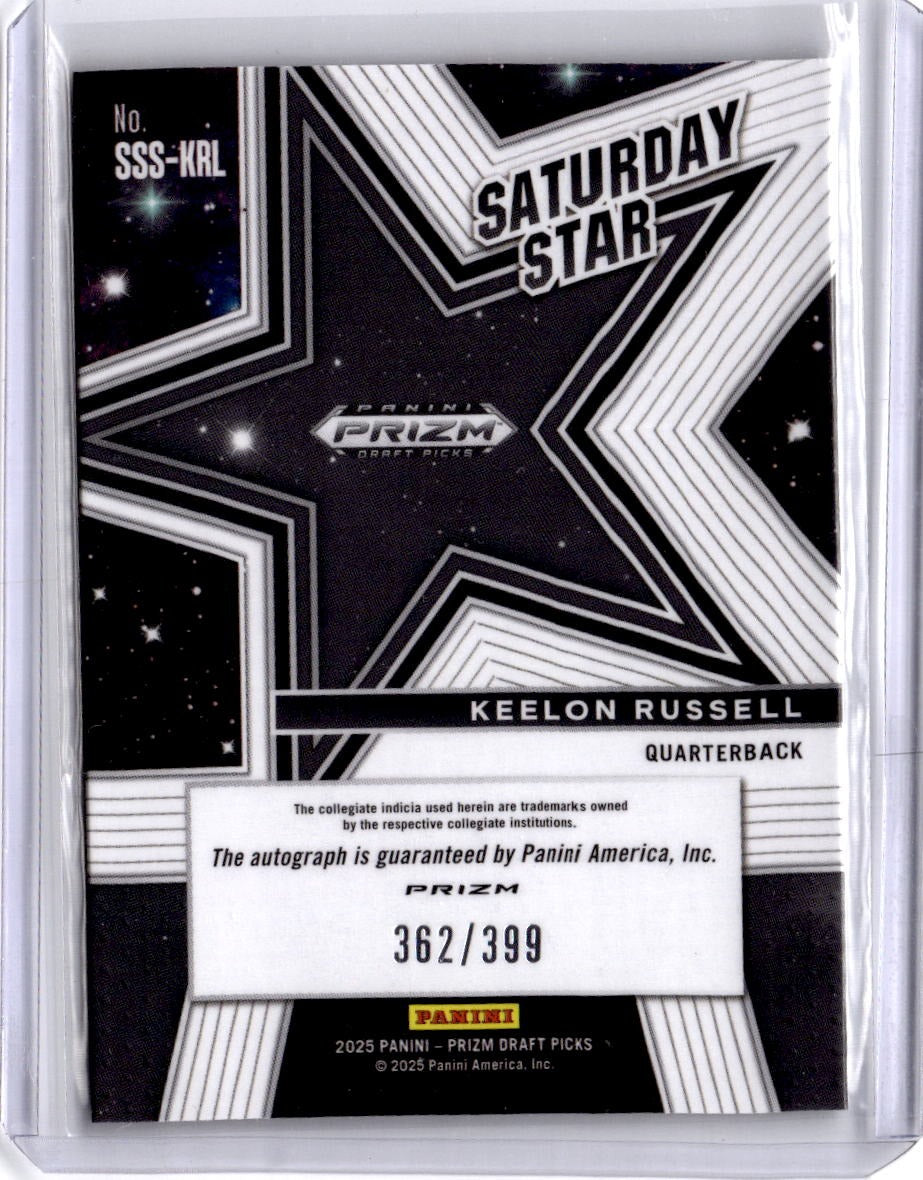2025 Panini Prizm Draft Picks Keelon Russell Saturday Stars Autographs Red #/399