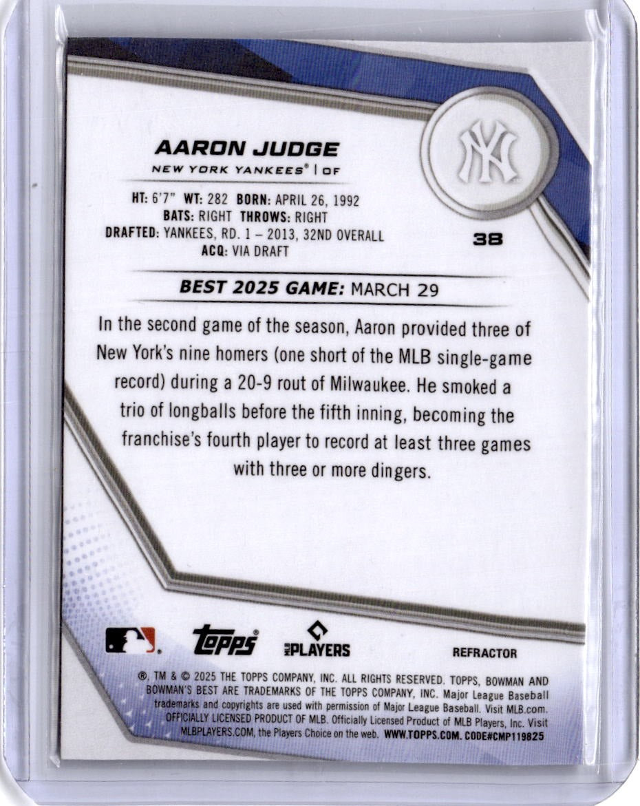 2025 Bowman's Best #38 Aaron Judge Refractor