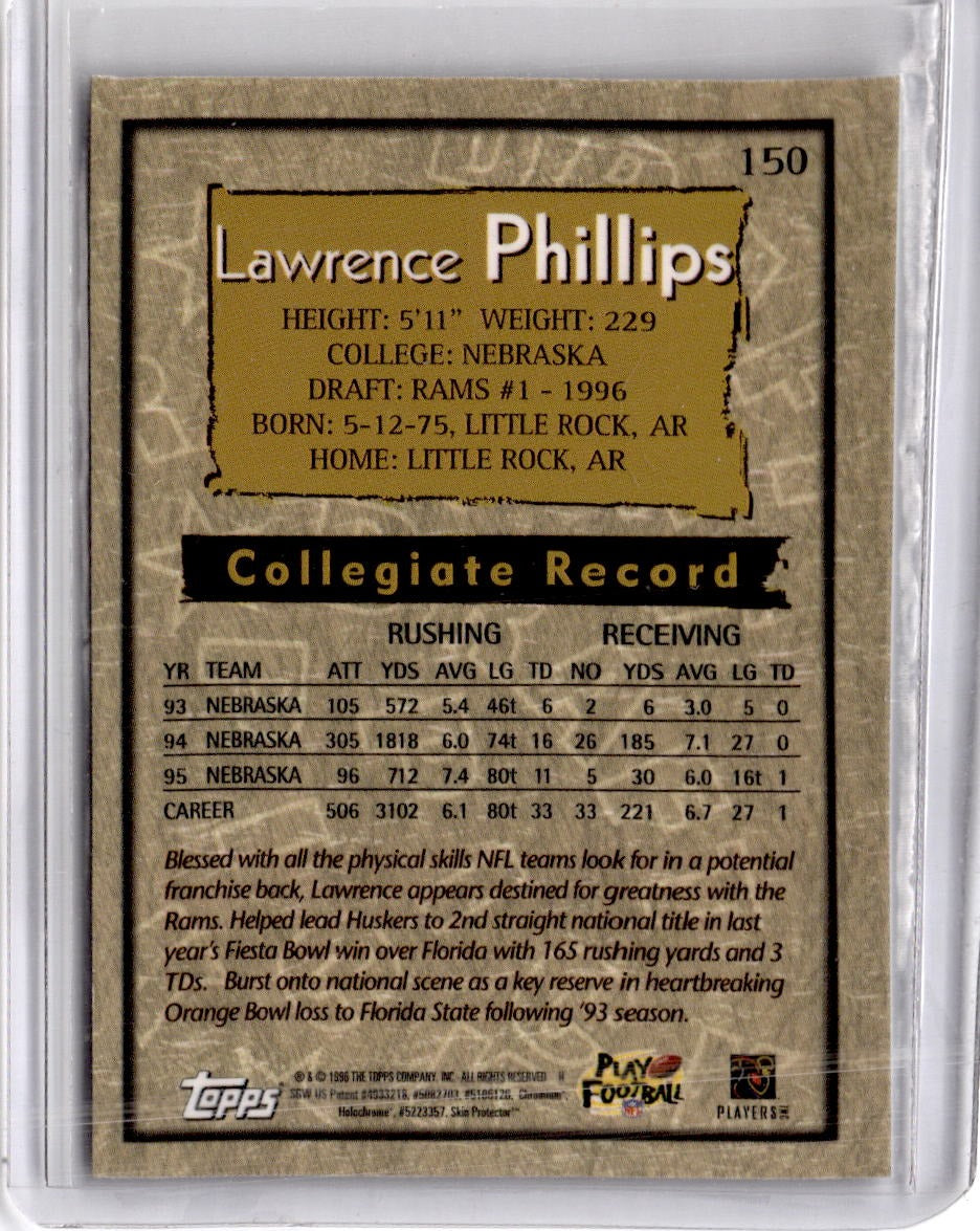 1996 Topps Chrome #150 Lawrence Phillips