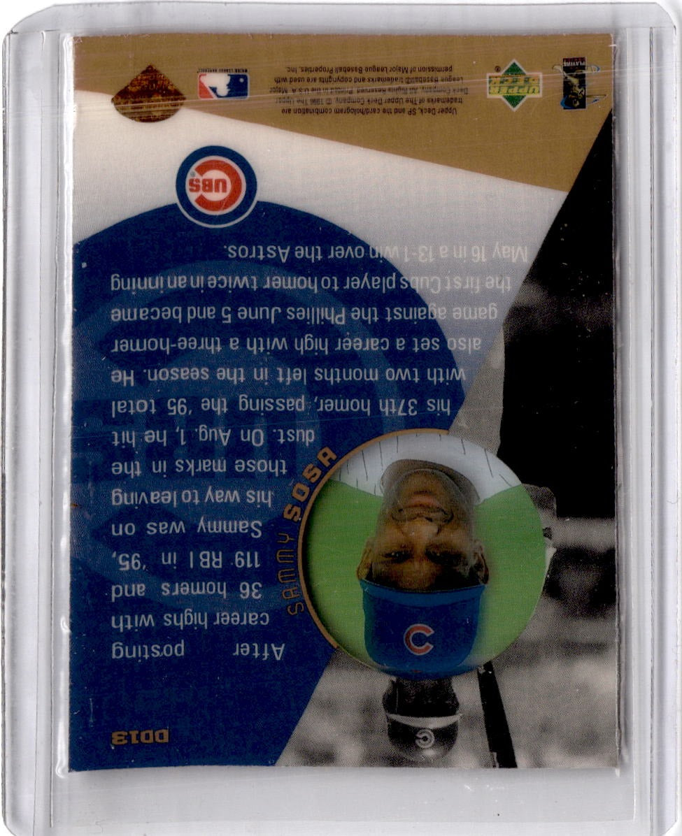 1996 Upper Deck #DD13 Sammy Sosa Diamond Destiny
