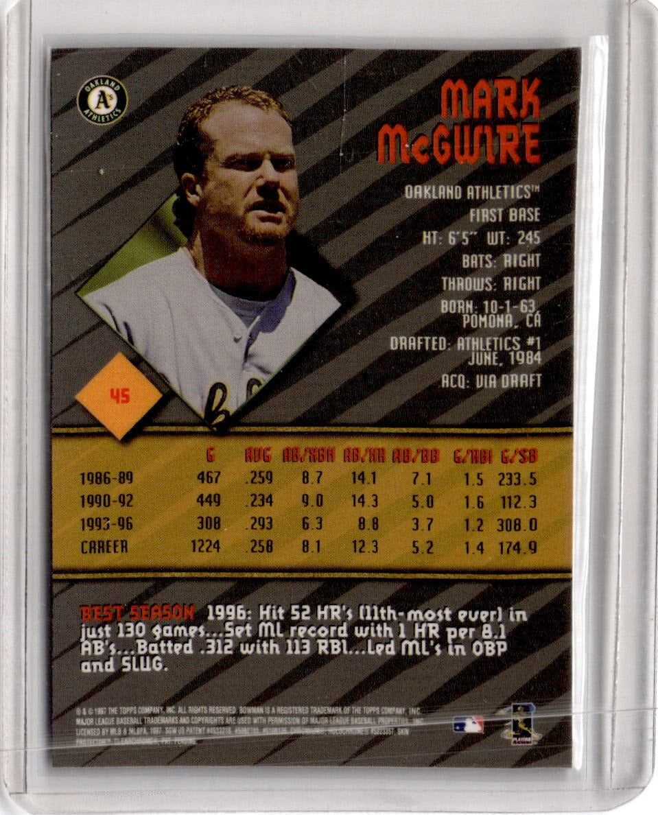 1997 Bowman's Best #45 Mark McGwire