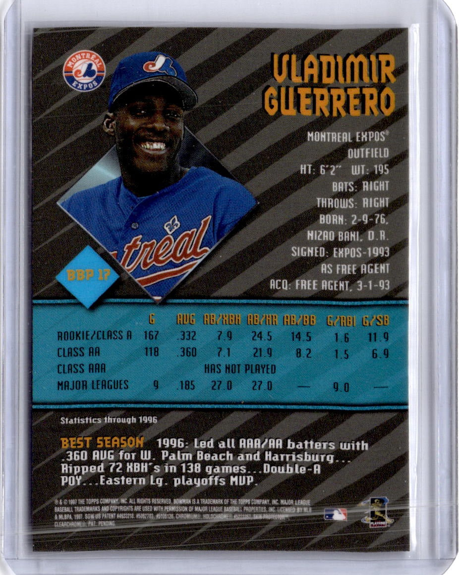 1997 Bowman #BBP 17 Vladimir Guerrero Bowman's Best Preview