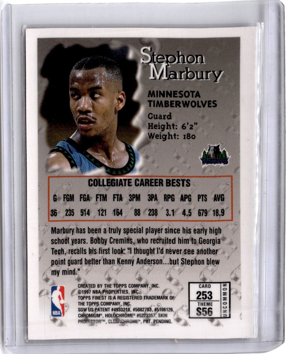 1996-97 Finest #253 Stephon Marbury Uncommon SIlver