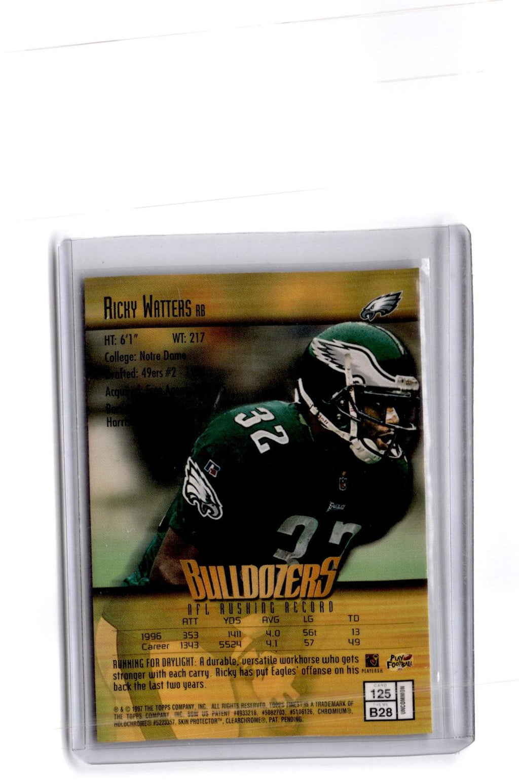 1997 Finest #125 Ricky Watters Embossed Uncommon SIlver