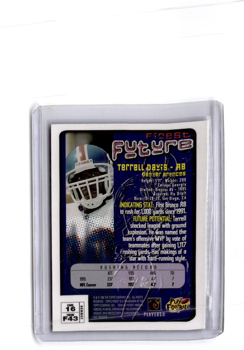 1996 Finest #16 Terrell Davis