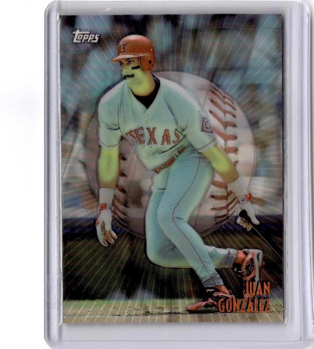 1998 Topps #M13 Juan Gonzalez Mystery Finest Borderless Refractor