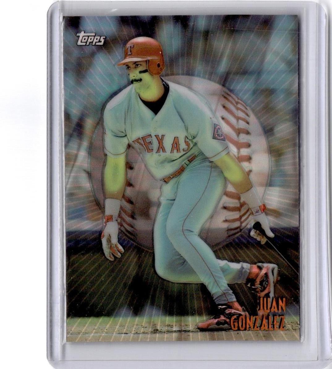 1998 Topps #M13 Juan Gonzalez Mystery Finest Borderless Refractor
