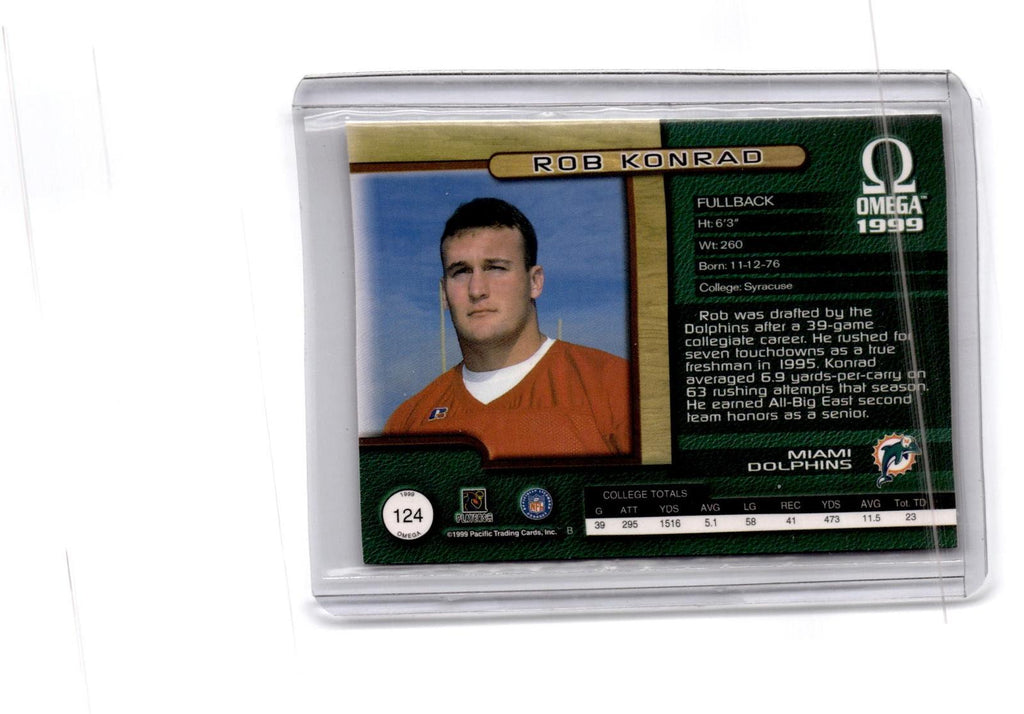 1999 Pacific Omega #124 Rob Konrad Platinum Blue #/75