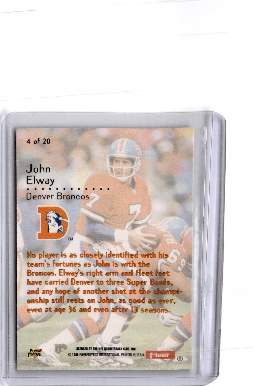 1996 Ultra #4 John Elway Mr. Momentum