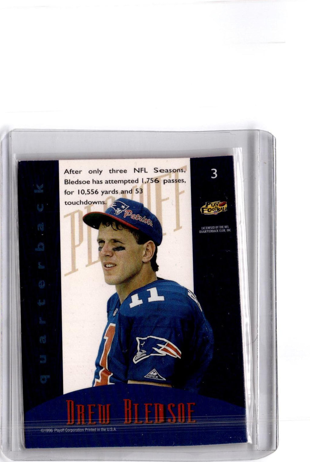1996 Playoff Felt #3b Drew Bledsoe