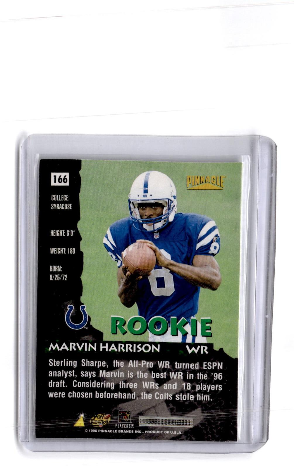 1996 Pinnacle Premium Stock #166 Marvin Harrison