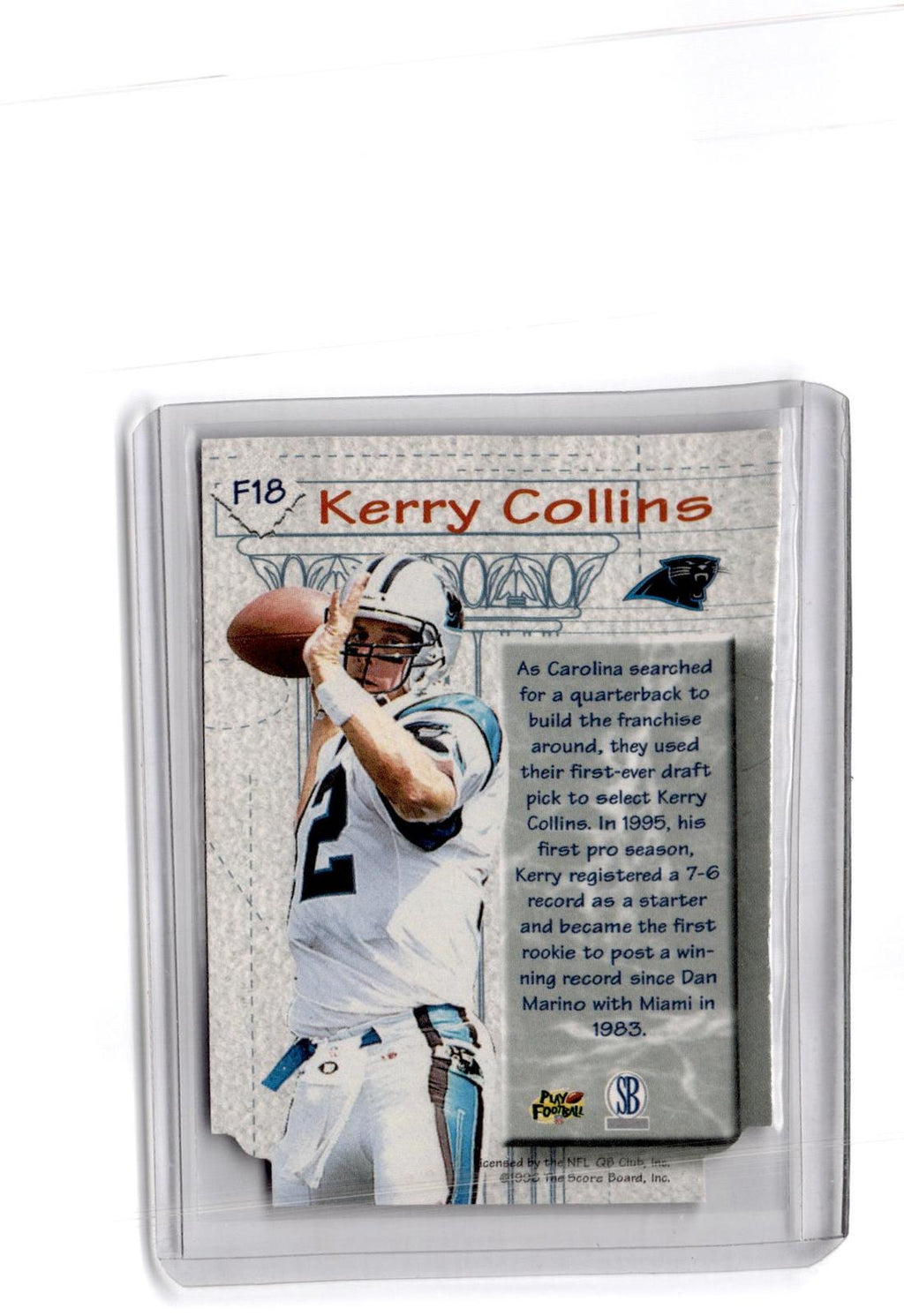 1997 Score Board NFL Experience #F18 Kerry Collins Foundations