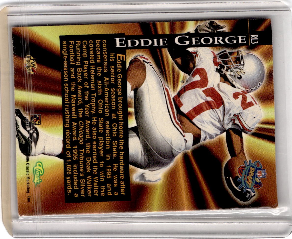 1996 Classic NFL Rookies #RL3 Eddie George Rookie Lasers