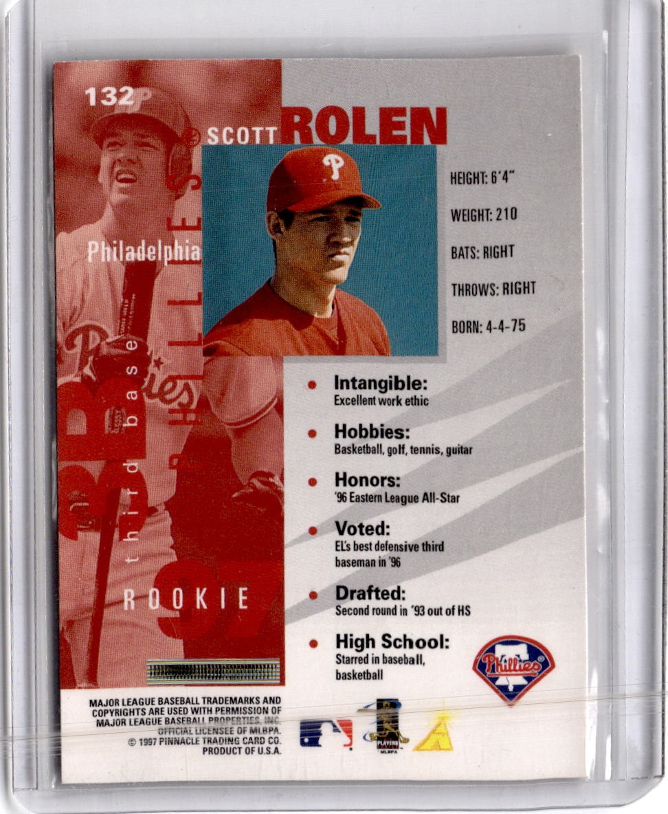 1997 Pinnacle Inside #132 Scott Rolen Club Edition