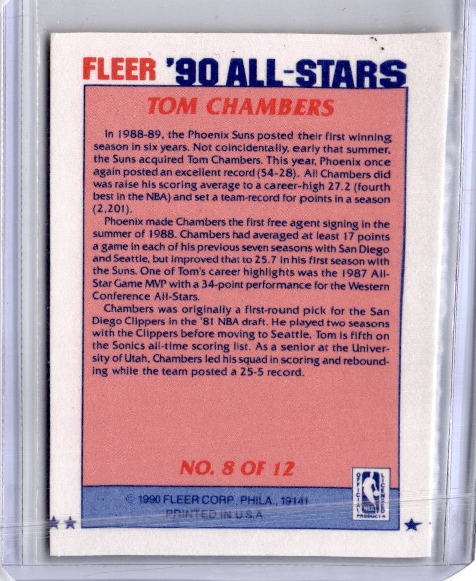 1990-91 Fleer #8 Tom Chambers All-Stars