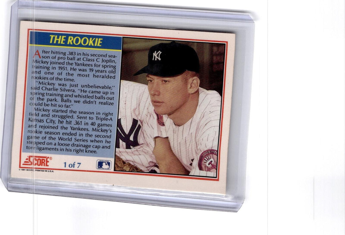 1991 Score #1 The Rookie Mickey Mantle