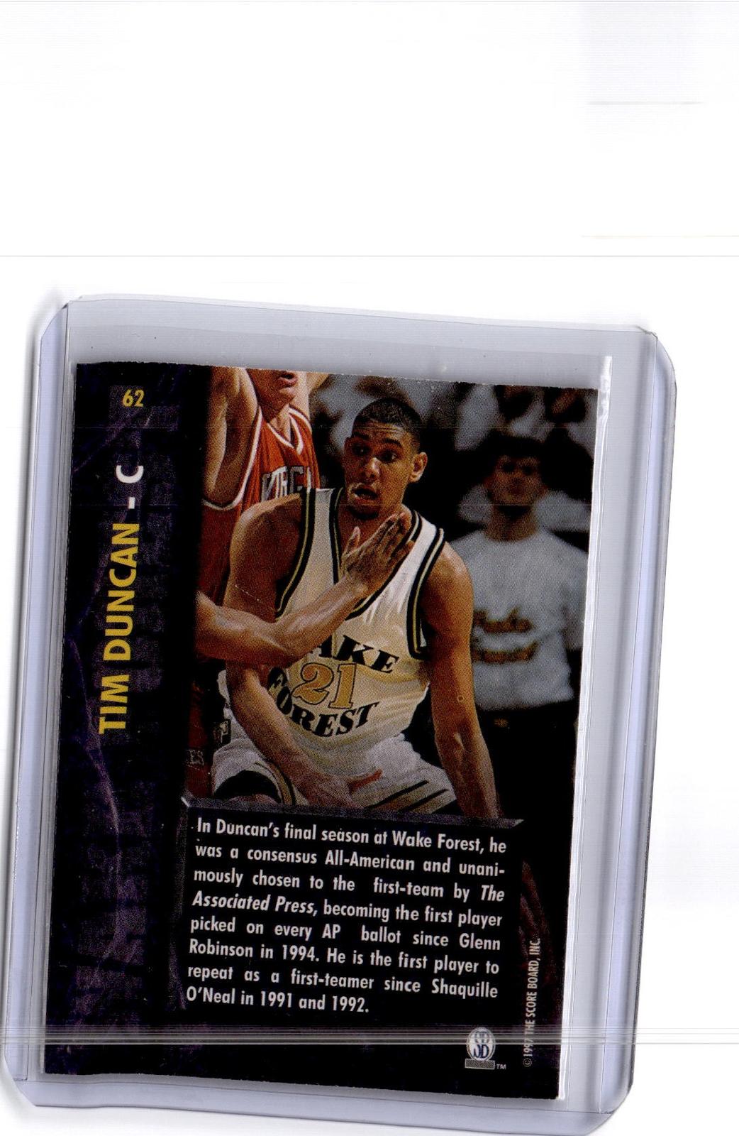 1997 Score Board Rookies #62 Tim Duncan