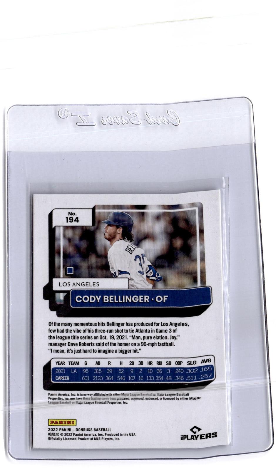 2022 Donruss #194 Cody Bellinger Voltage #/25