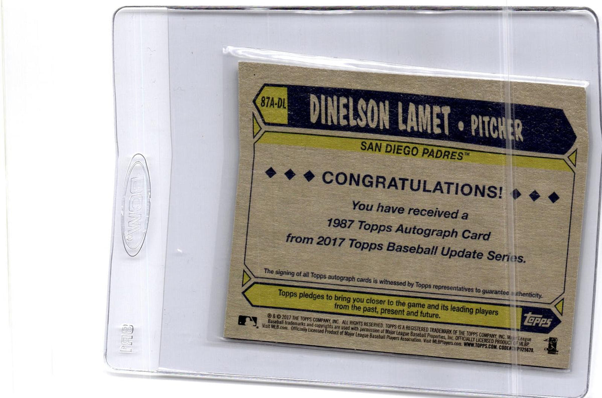 2017 Topps Update Dinelson Lamet 1987 Topps Baseball 30th Anniversary Autographs